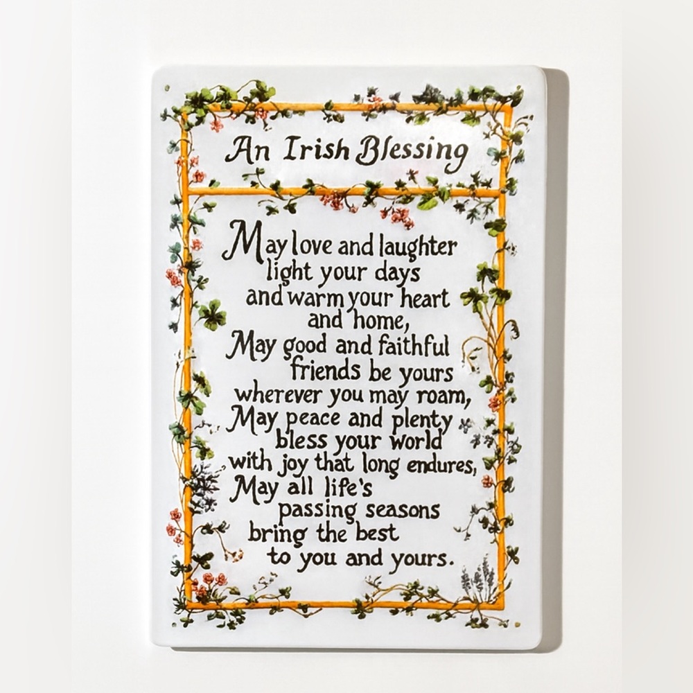 Irish Blessing Metallic Sign - Handmade